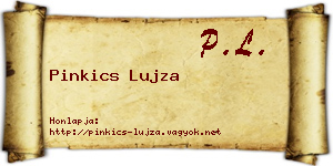 Pinkics Lujza névjegykártya